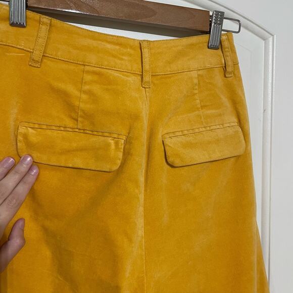 NWT ASOS Mustard Textured Barrel Capri Pant Yellow Size 2 Culotte - Picture 10 of 12